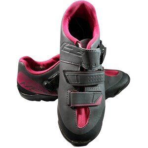 Shimano Cycling Shoe Womens size 9.5M, EU 42 Mountain Bike Grey Pink With Clips